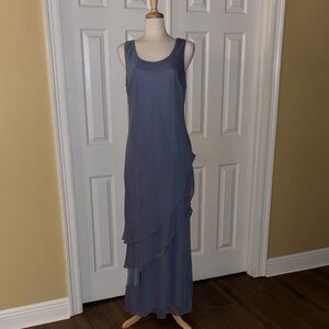 Elegant Blue vintage Sleeveless Dress